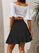 1940s Solid Irregular Ruffle Elastic Waist Skirt