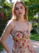 1960s Spaghetti Strap Floral Ruffled Dress