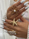 Starfish Flower Pearl Ring