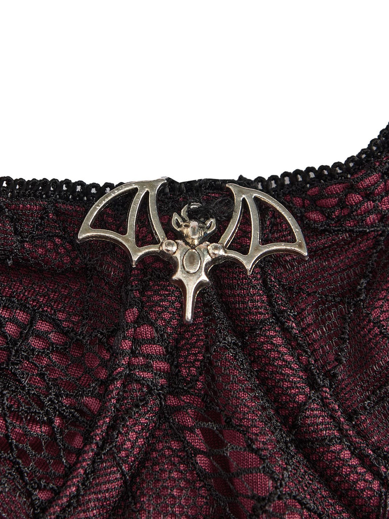 1970s Lace Spiderweb Punk Underwire Shapewear Bodysuit