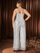 [Plus Size] White 1980s Sweetheart Sequin Jumpsuit