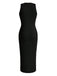 Black 1960s Sleeveless Solid Bodycon Dress