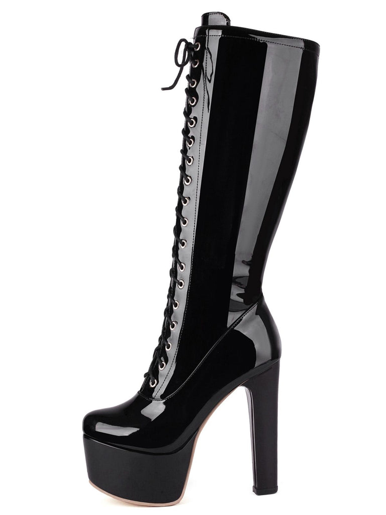 Patent Leather Sky-High Stiletto Boots