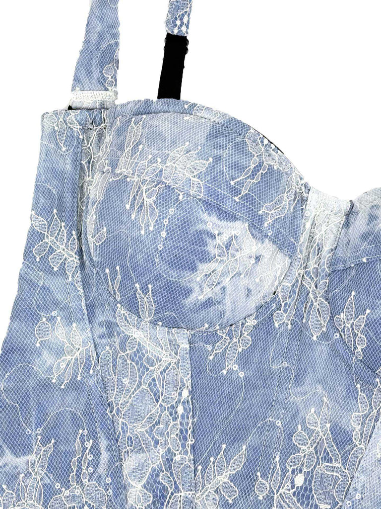 1950s Slip Denim Lace Corset Top