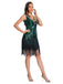 1920s Sequin Flapper Dress with Fringe Hem