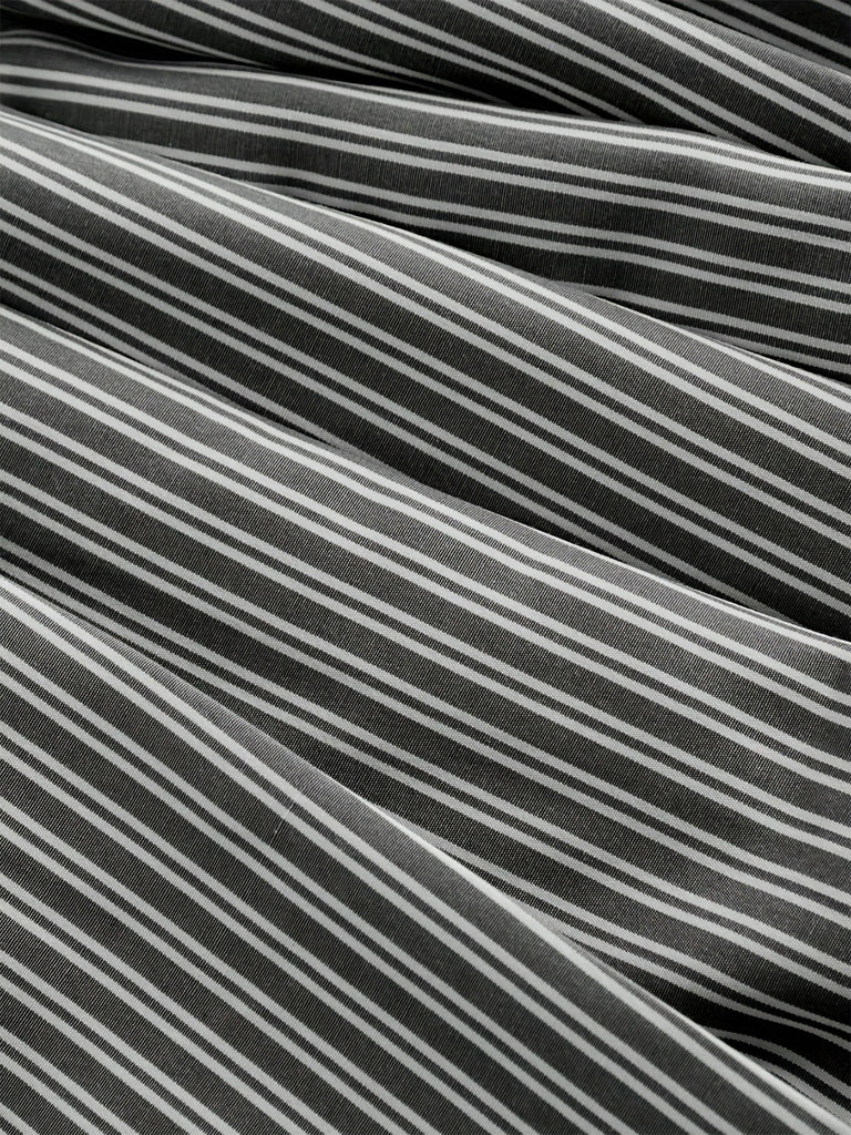 1960s V-Neck Striped Pleated Fake Two-Piece Dress