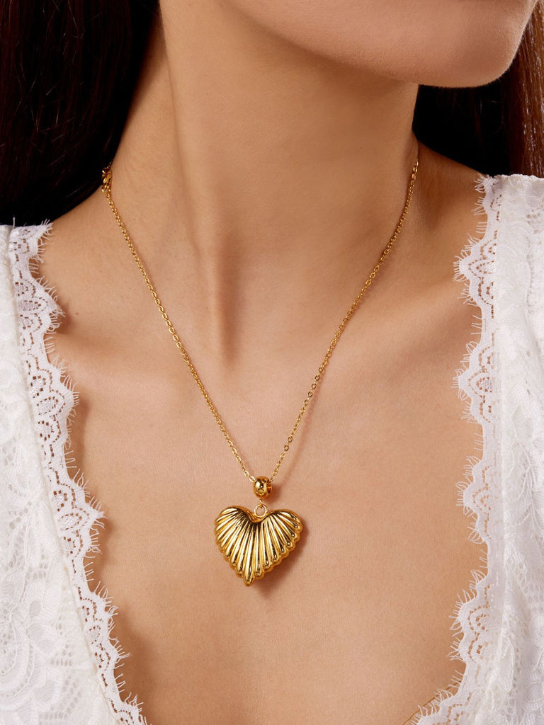 Vintage Stainless Steel Heart Necklace