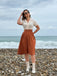 Khaki 1950s Snow White Style Button Dress