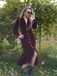 Red 1930s Velvet Pearl Lantern Sleeve Mermaid Dress