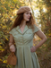Green 1940s Lace Plaid Cotton Patchwork Dress