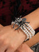 Vintage Halloween Spider Faux Pearl Bracelet