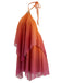 Orange 1960s Gradient Halter Layered Chiffon Mini Dress