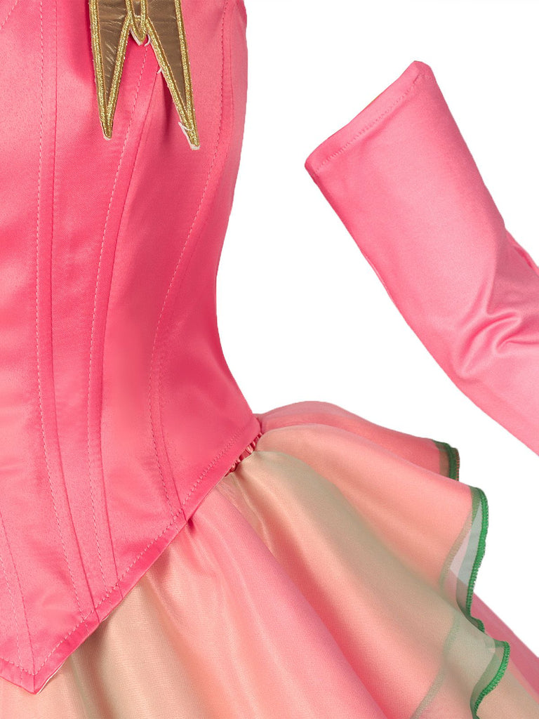 Pink 1970s Wicked Witch Glinda Top & Skirt Set
