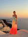 Multicolor 1930s Halter Gradient Pleated Maxi Dress