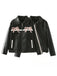 Black 1970s Leather Bow Lapel Jacket