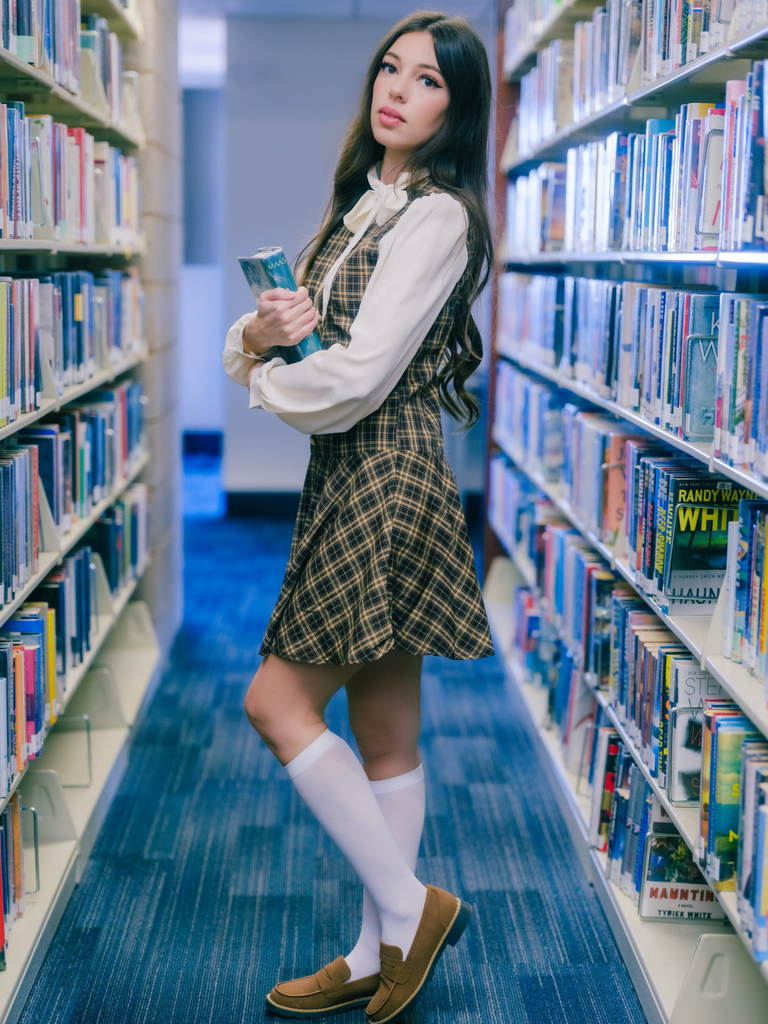 Brown 1960s Plaid Bow Tie Button Swing Dress