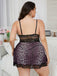 [Plus Size] 1970s Leopard Print Mesh Suspender Nightgown