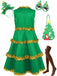 Green 1960s Christmas Tree Tiered Dress Set