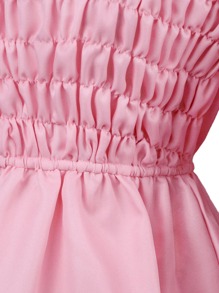 Pink 1980s Smocked Stranger Things Costume Eleven Dress