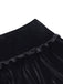Black 1980s Solid Embroidered Lace Skirt
