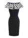 2PCS White & Black 1960s Cruella Dalmatian Dress & Cape