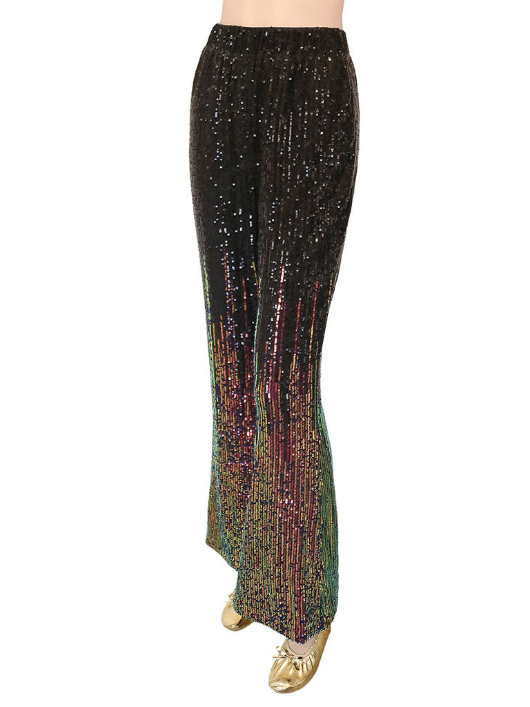 1920s Gradient Sequin Flared Pants