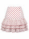 Red 1960s Ruffled Polka Dot Rose Mini Skirt