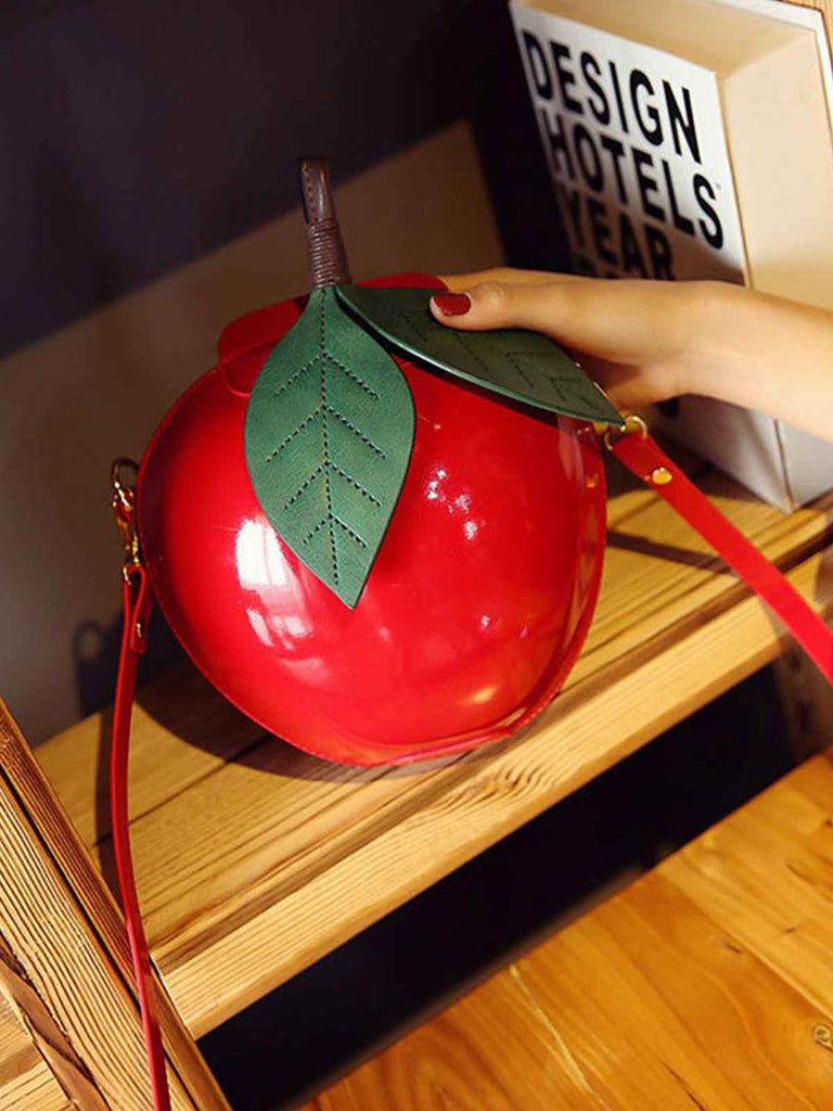 Red Apple Glossy Crossbody Bag