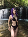 Black 1930s Solid Metal Chain Cutout Swimsuit