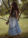 Sky Blue 1950s Strap Polka Dot Swing Dress