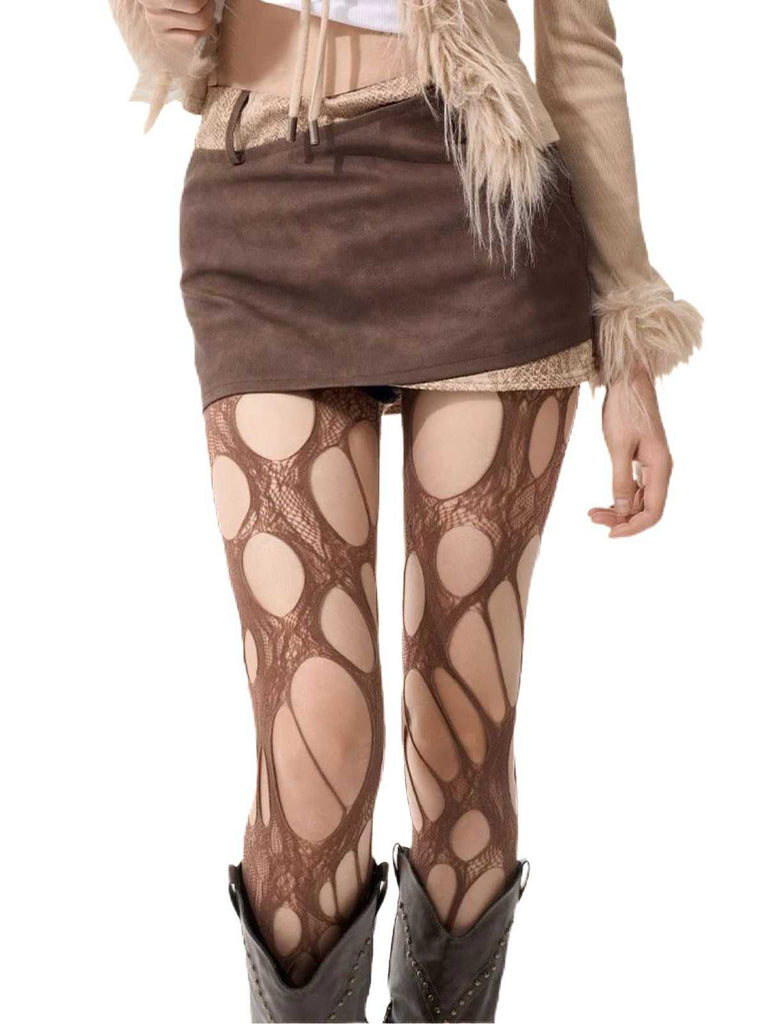 Gothic Cut-Out Strappy Stockings