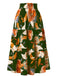 1970s Boho Floral Bow Tiered Skirt