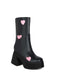 Hollow Hearts Leather Chunky Platform Boots