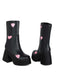 Hollow Hearts Leather Chunky Platform Boots