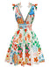 1970s V-Neck Boho Smocked Sleeveless Dress