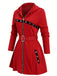 1960s Punk Hooded Zipper Belted Midi Jacket