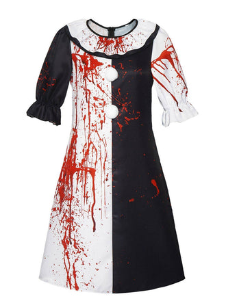 Multicolor 1960s Terrifier Blood Stain Color Block Dress