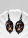 Gothic Witch Bats Skull Halloween Drop Earrings