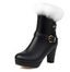 Vintage Faux Fur Buckle High Heel Boots
