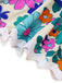 1940s Floral Ruffle Trim Spaghetti Strap Dress