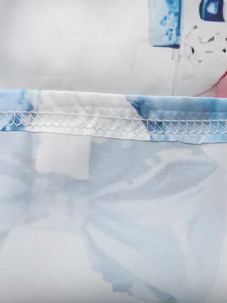 Blue 1940s Christmas Nutcracker Candy Cane Pajama Set