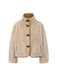 Beige 1980s Fuzzy Reversible Buttoned Coat