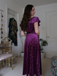 Purple 1940s Velvet V-Neck Star Ruffle Dress