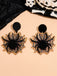 Vintage Black Spider & Spiderweb Earrings