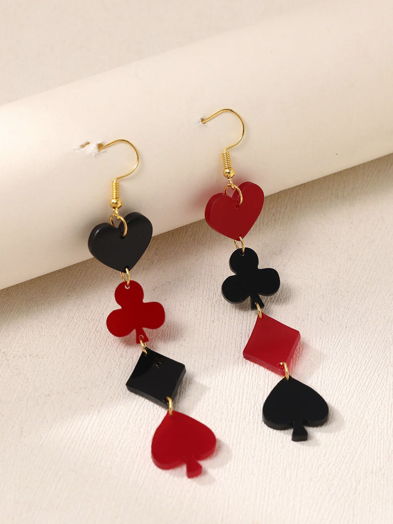 Valentine's Poker Card Suit Combo Earrings