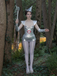 1970s Metallic Heart Clock Studded Corset Bodysuit Set