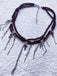 Gothic Fringe Cross Charms Layered Bead Necklace