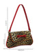 Vintage Leopard Print Single Shoulder Underarm Baguette Bag