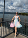Y2K Rainbow Sequins Deep V-Neck Backless Dress