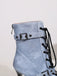 Vintage Denim Peep Toe Stiletto Heel Shoes